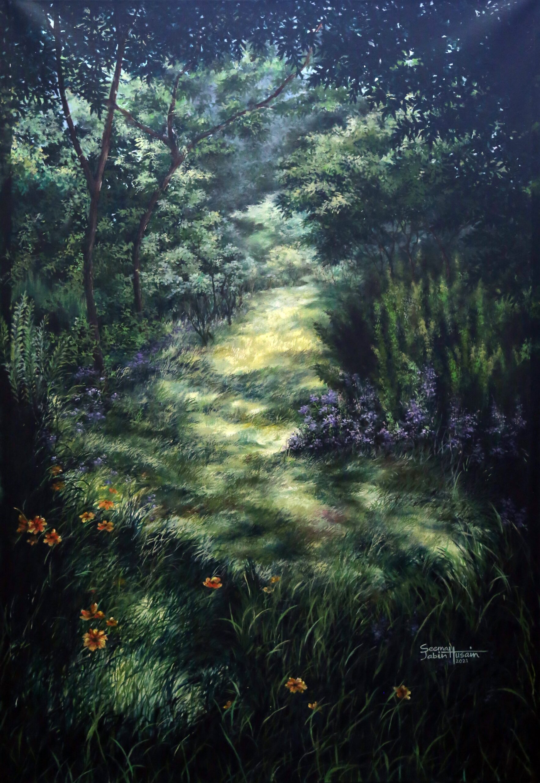 Natural landscape oil painting